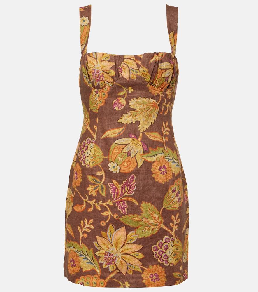 sir floral linen minidress