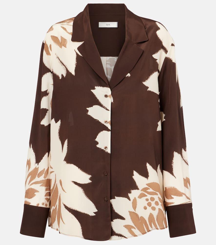 sir floral silk satin shirt