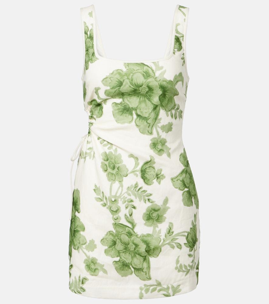 sir gardella cutout floral linen minidress
