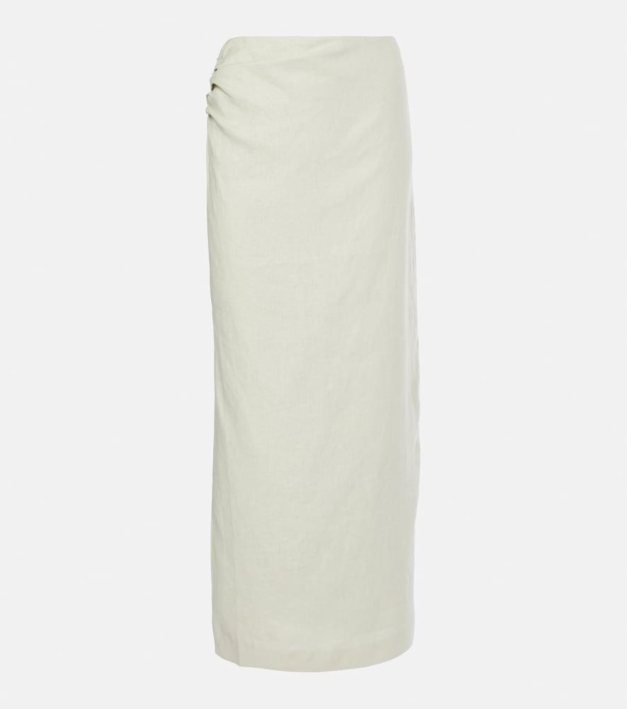 sir iris asymmetric linen maxi skirt