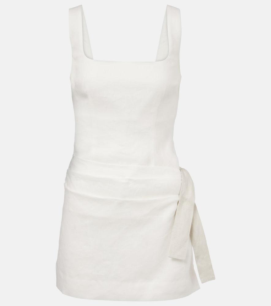 sir jessamine tie linen minidress