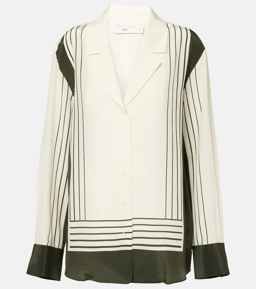 sir leilana striped silk crêpe de chine shirt