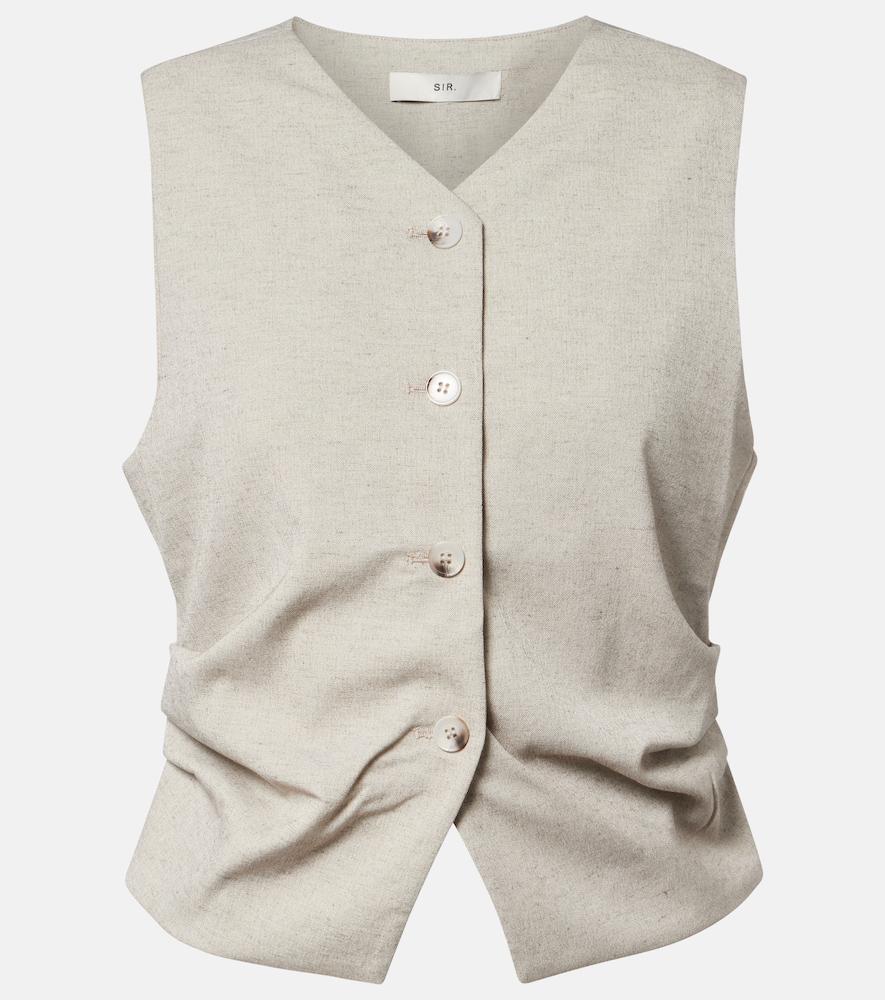 sir leone draped vest