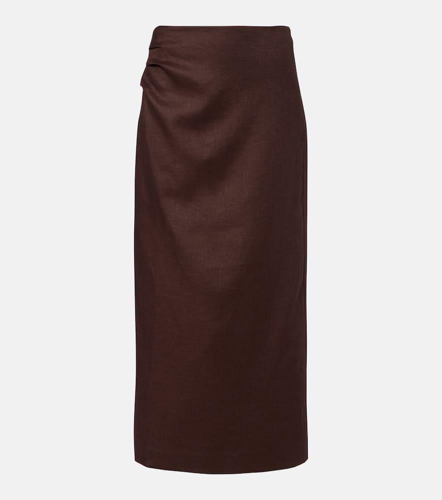 sir linen midi skirt