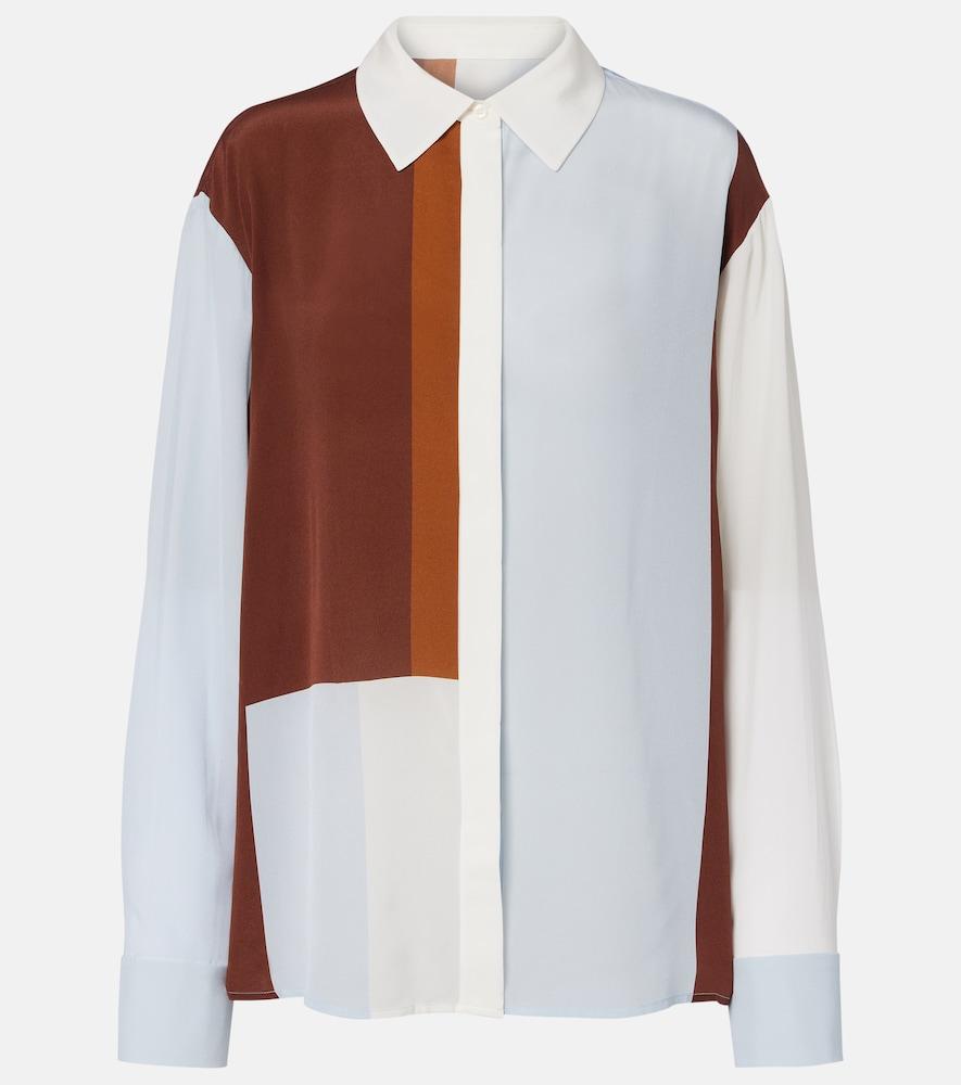sir marais colorblocked silk shirt