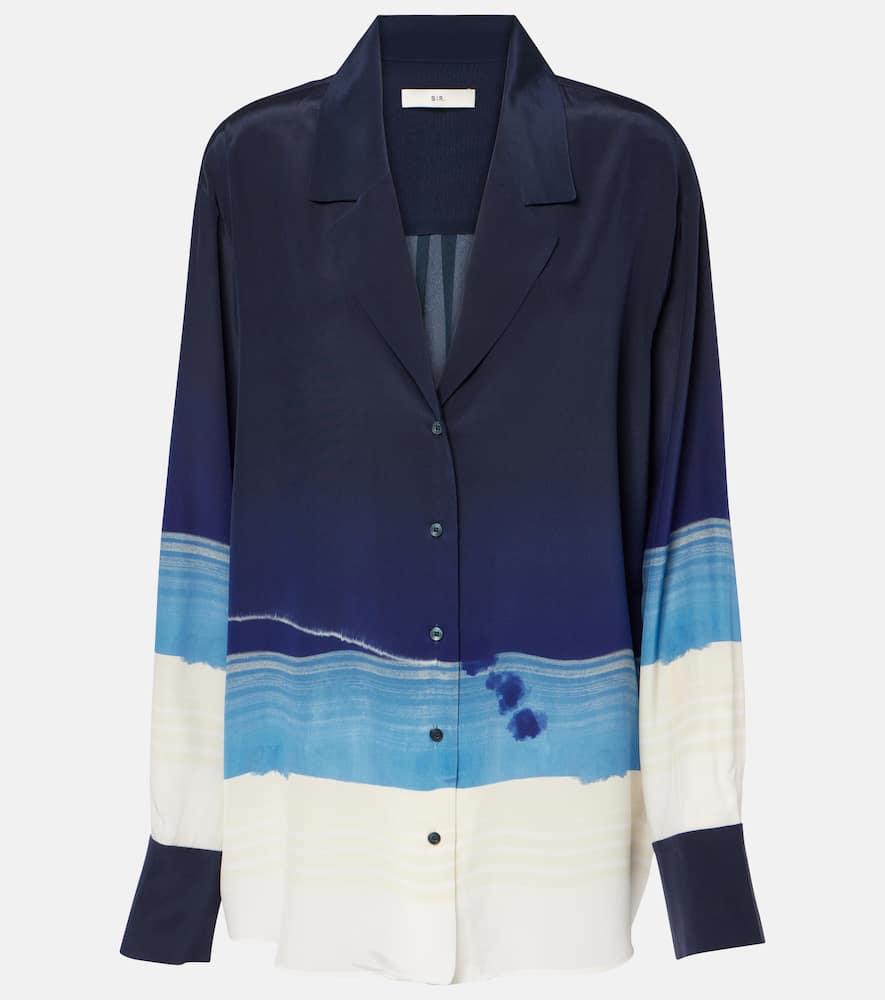 sir mariner printed silk crêpe de chine shirt