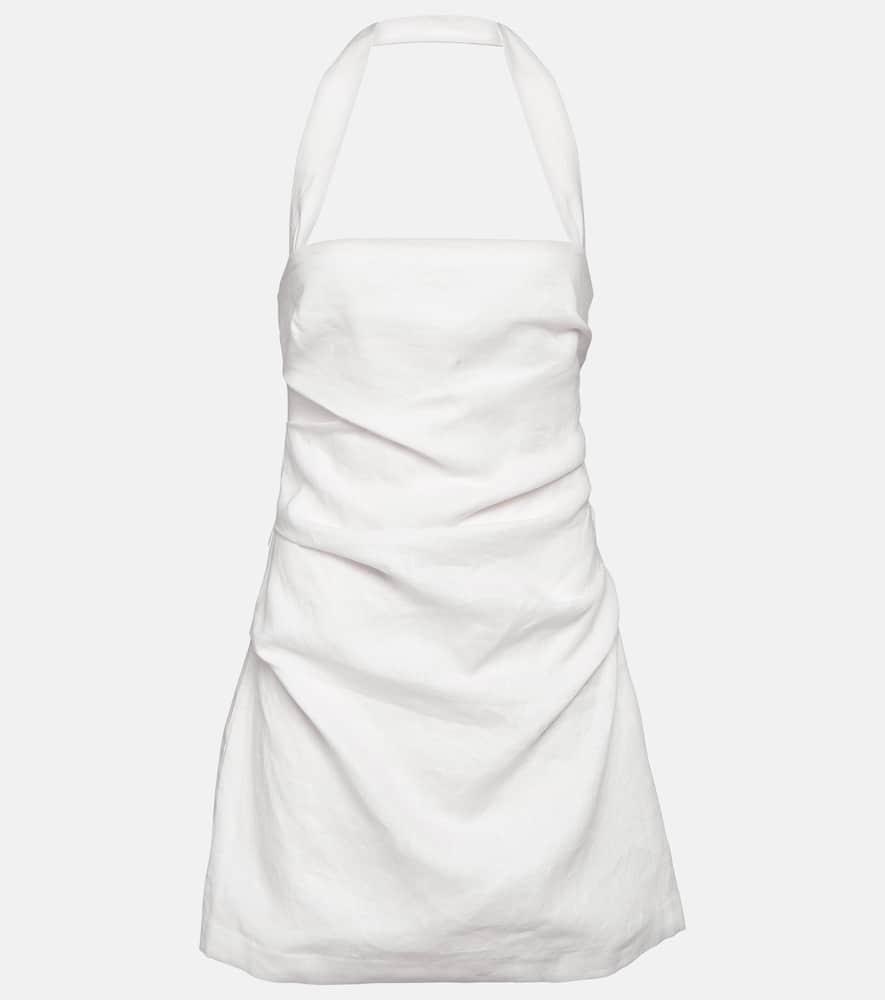 sir noemi halterneck linen minidress