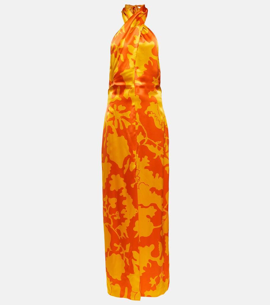 sir printed silk maxi dress