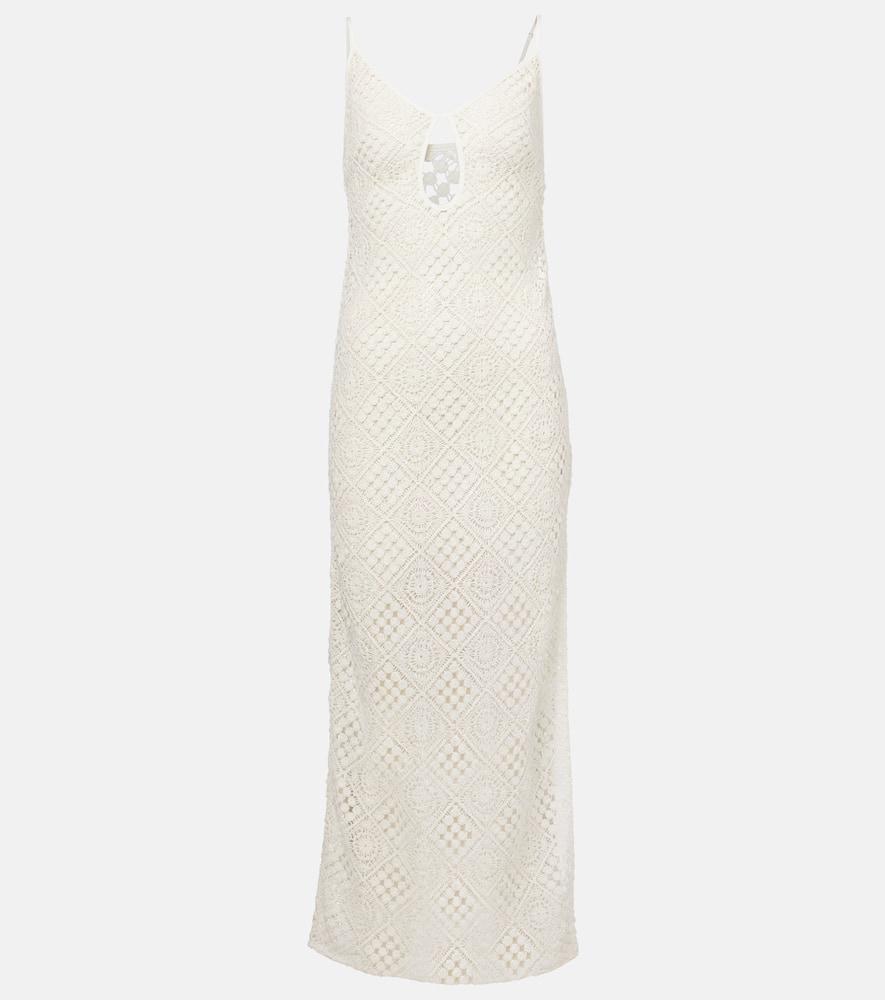 sir rayure crochet cotton maxi dress