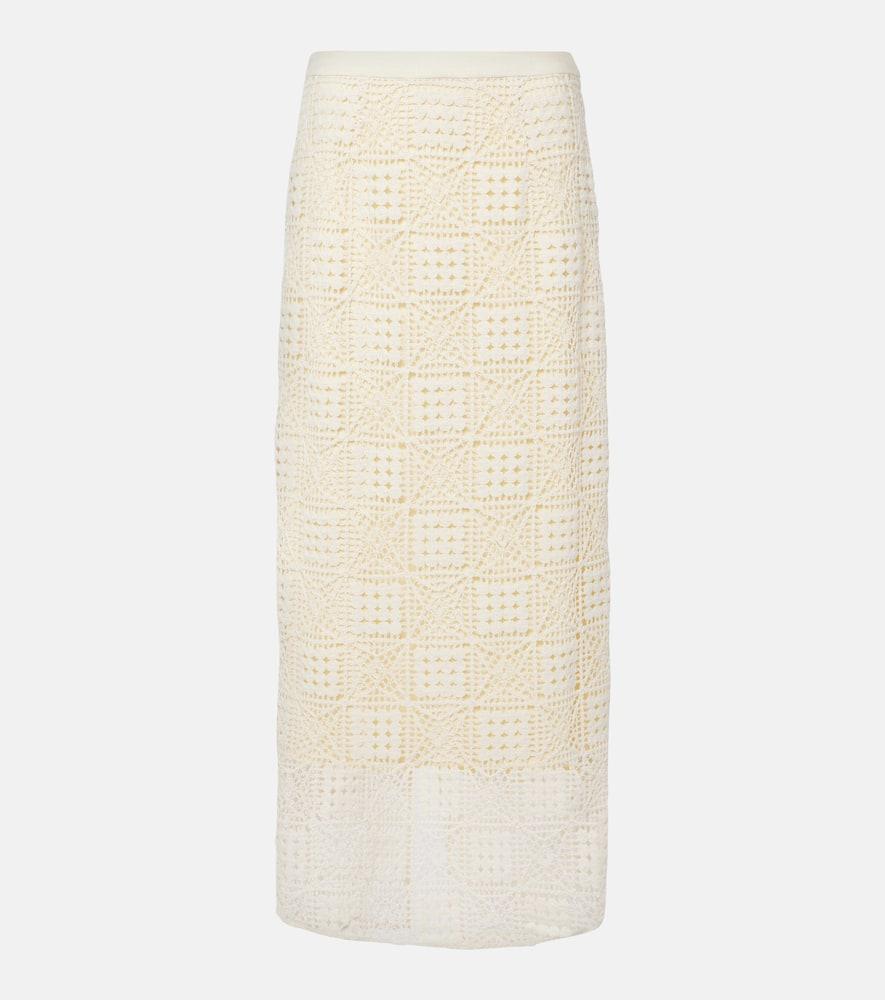 sir rayure crochet cotton maxi skirt