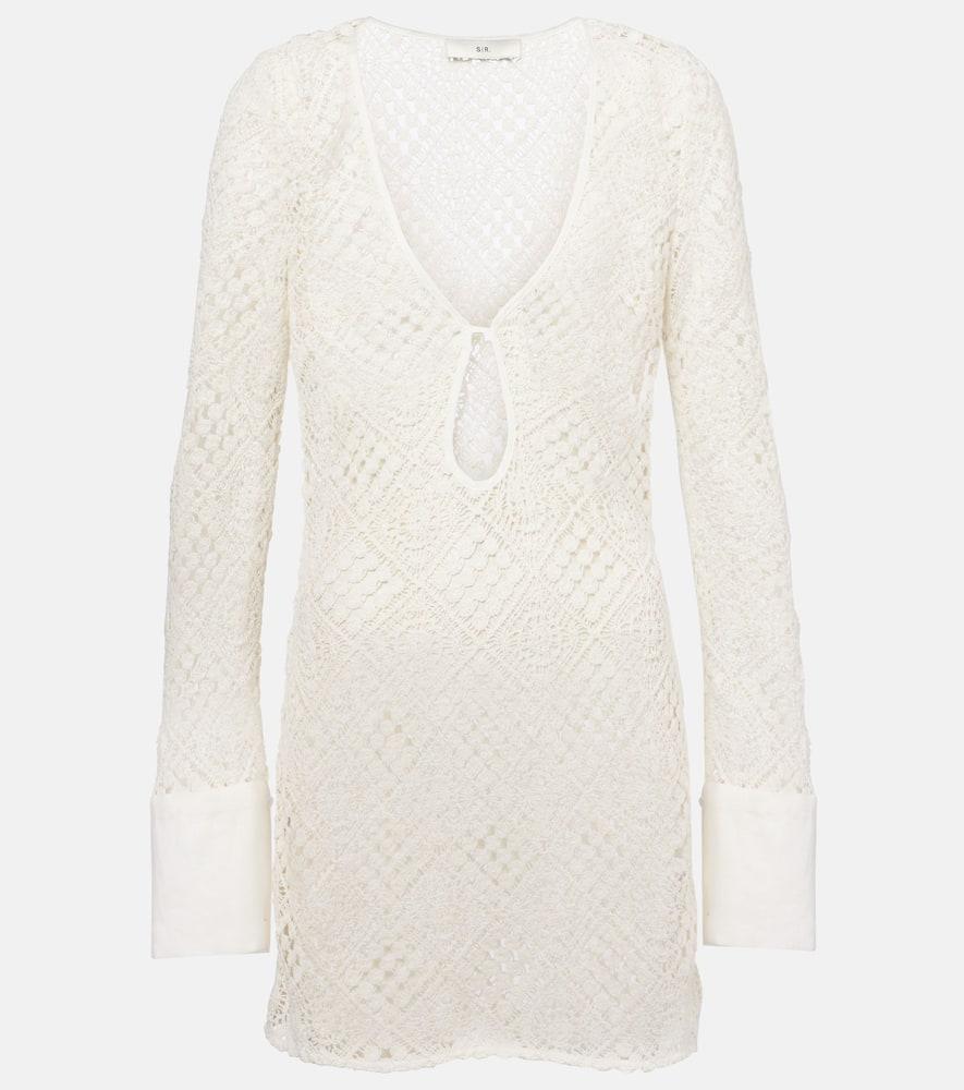 sir rayure crochet cotton minidress