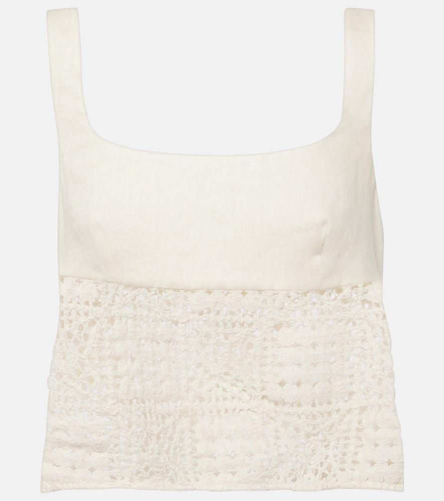 sir rayure linen crop top