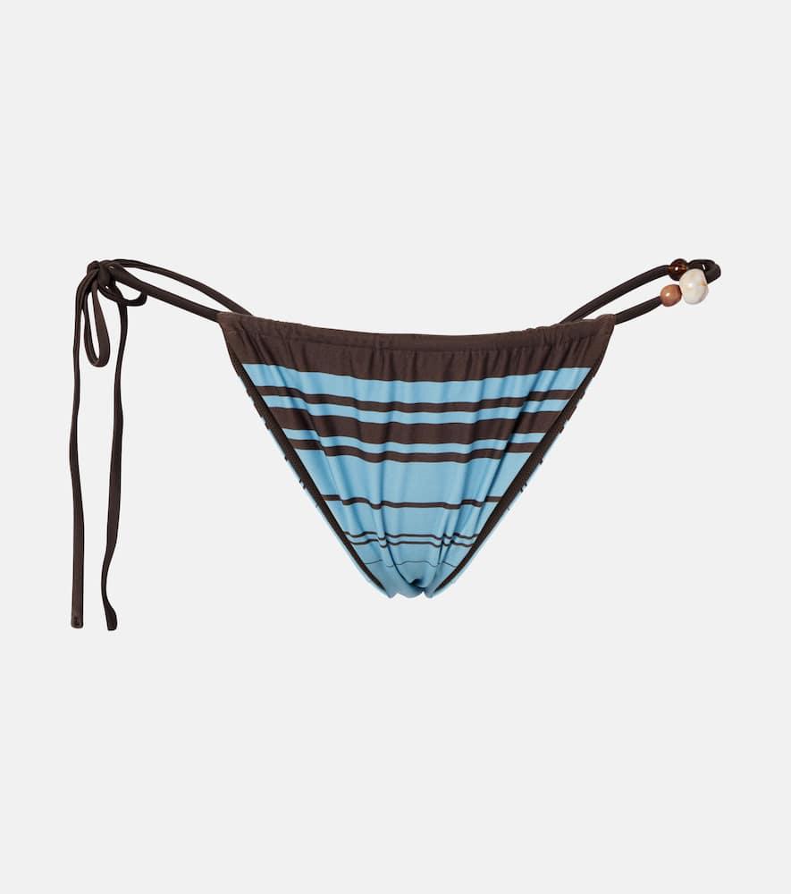 sir rioja beaded striped bikini bottoms
