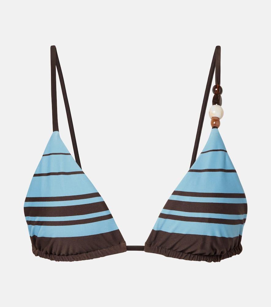 sir rioja beaded striped bikini top