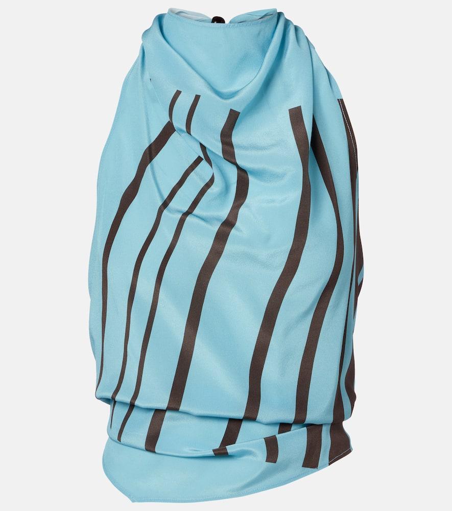 sir rioja draped striped silk crêpe top