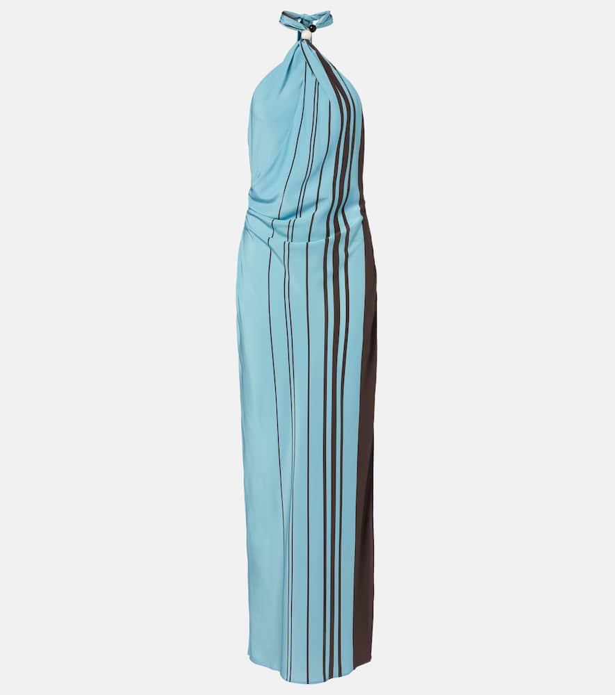 sir rioja striped silk crêpe maxi dress