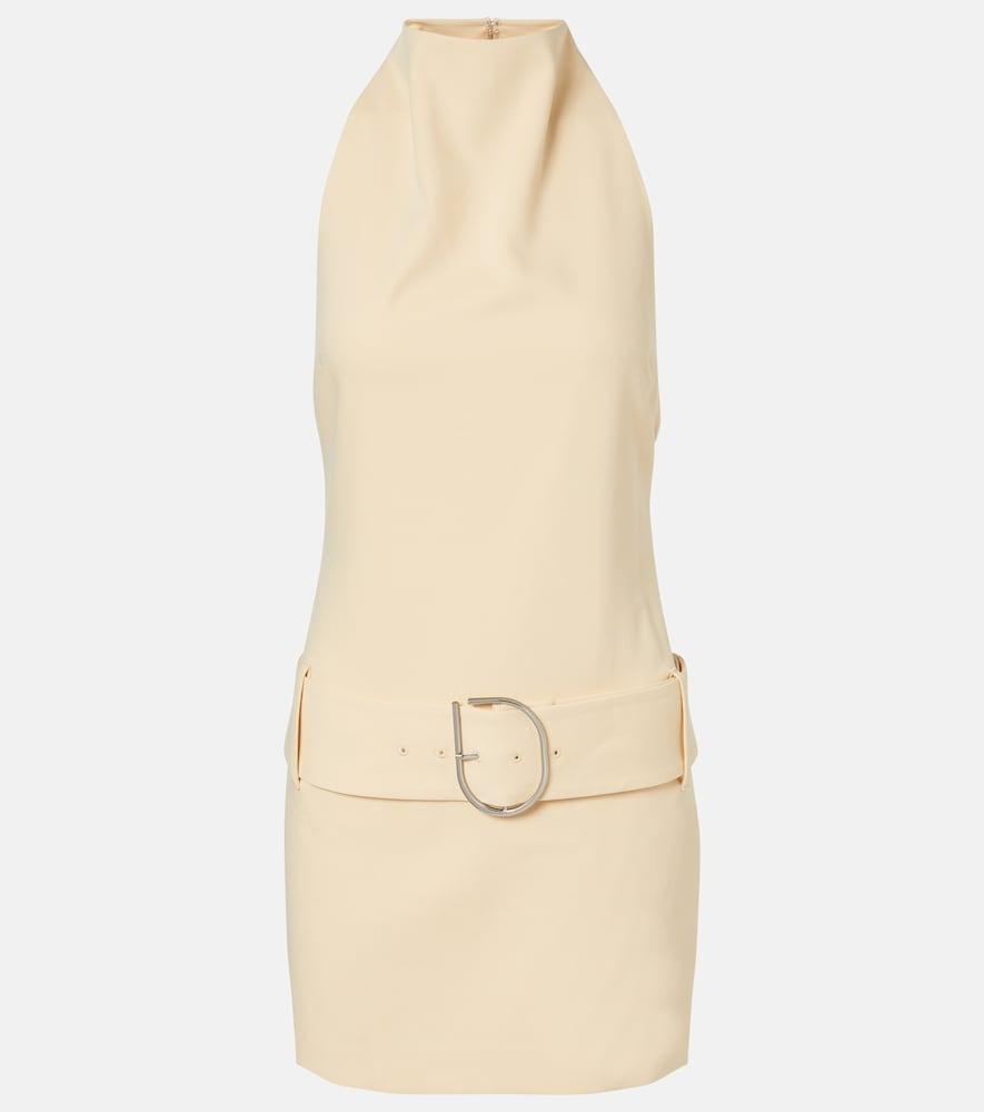 sir sabina belted halterneck minidress