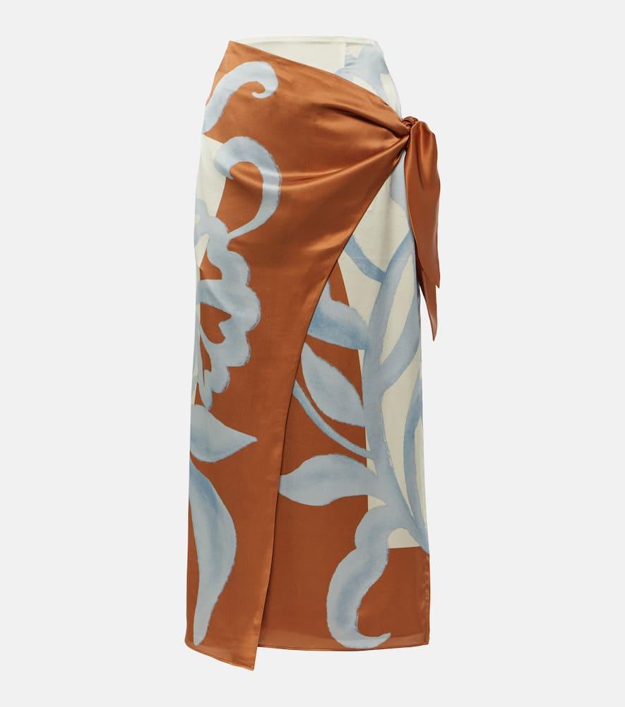 sir sorrento printed silk wrap skirt