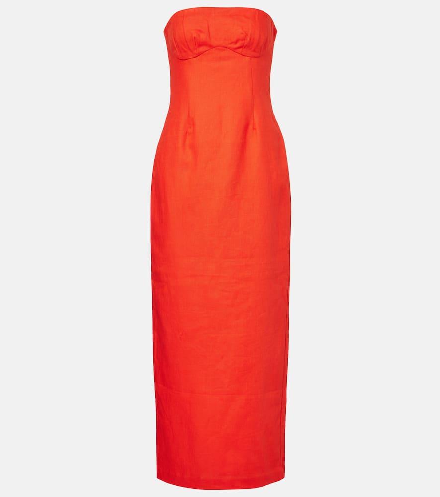 sir strapless linen maxi dress