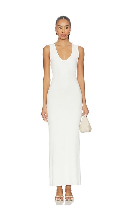 sir. chiara scoop neck dress in ivory.
