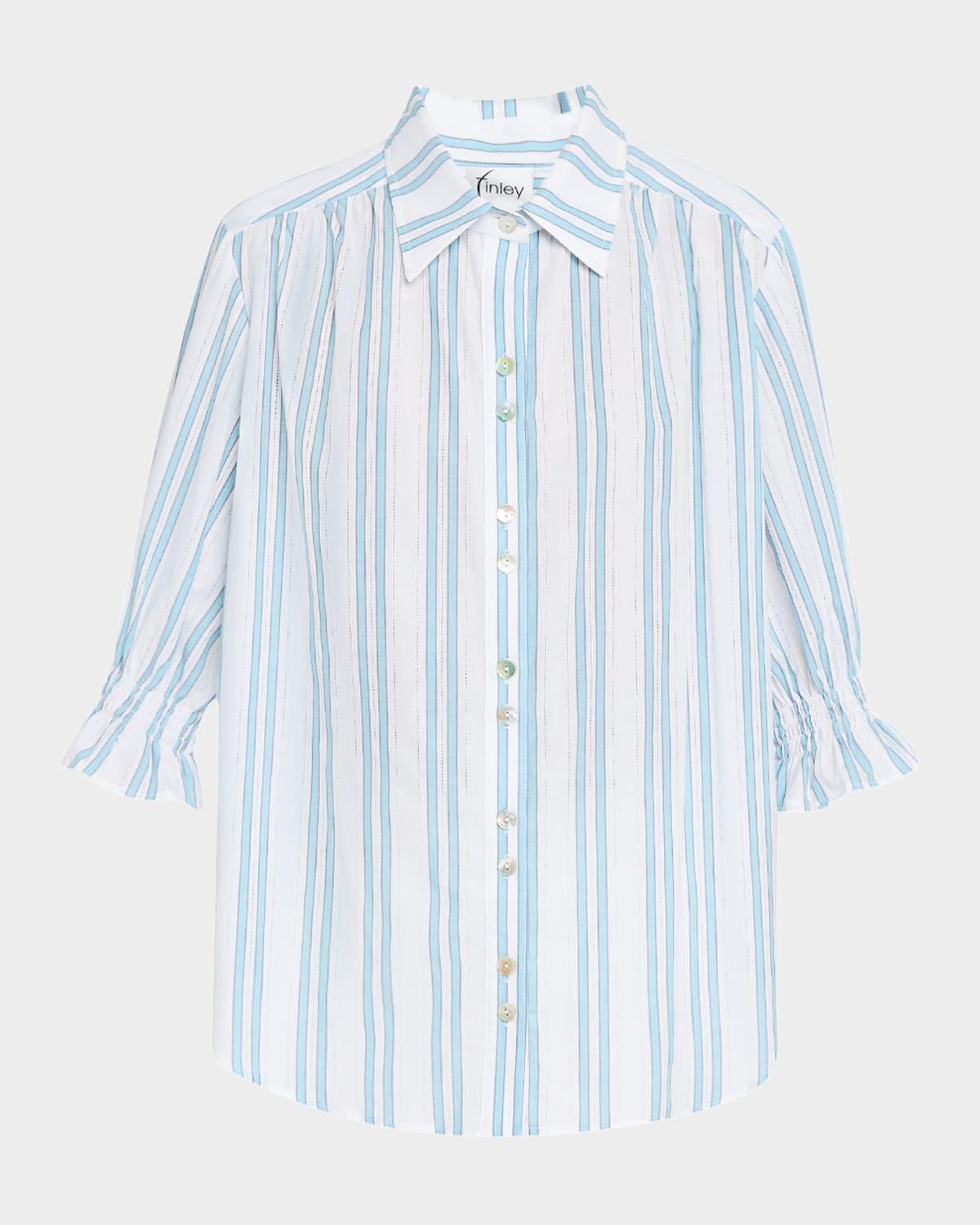 sirena drop needle striped button-down shirt