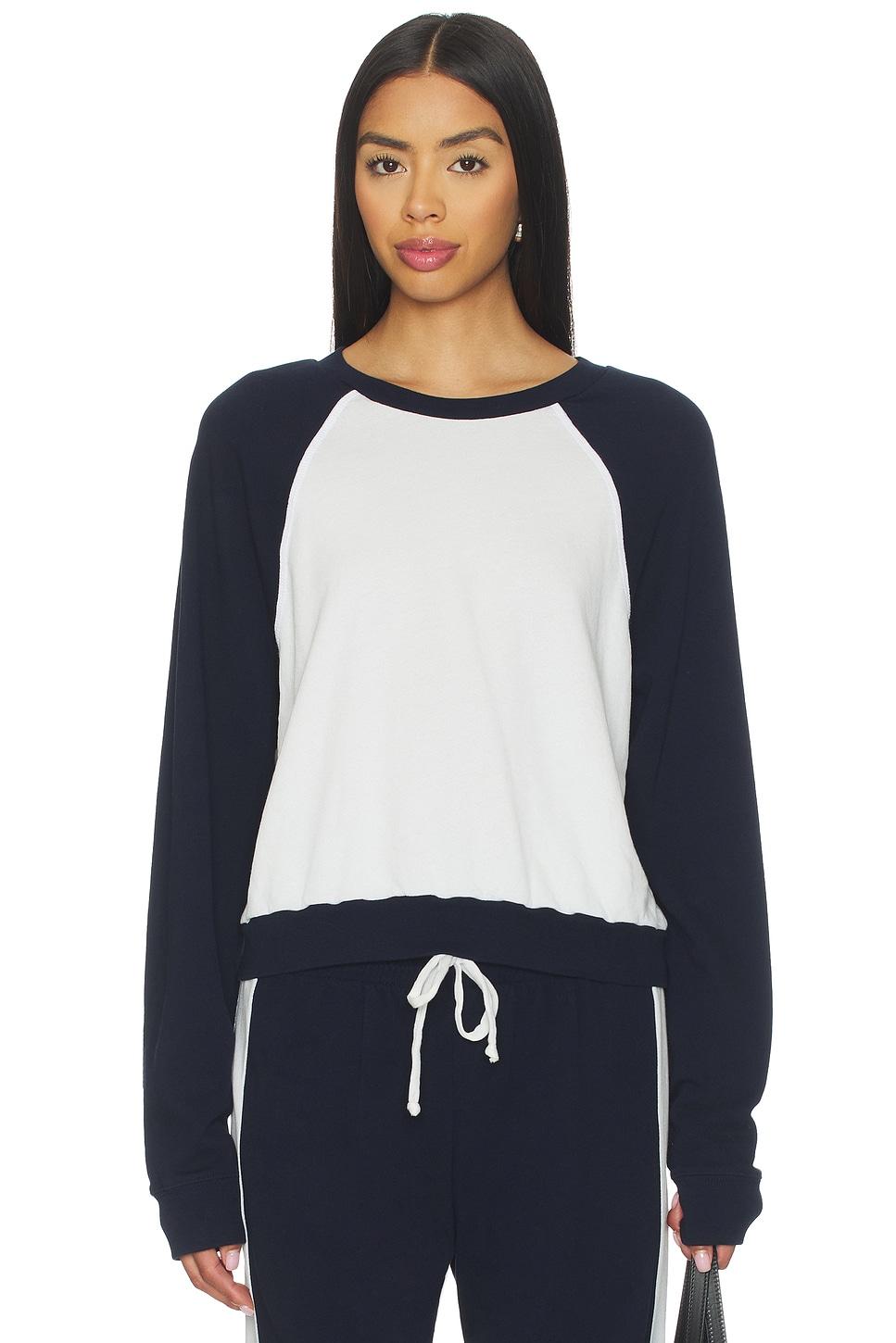 siri colorblock raglan pullover top