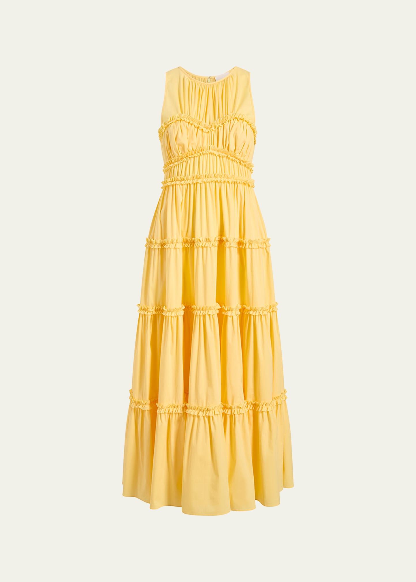 sirrina tiered sleeveless midi dress
