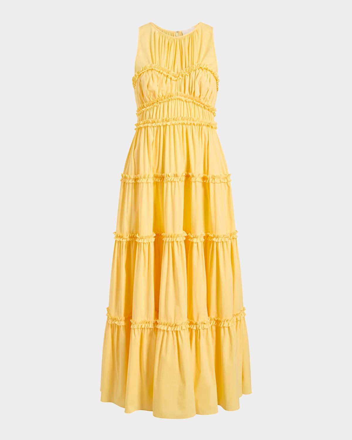 sirrina tiered sleeveless midi dress