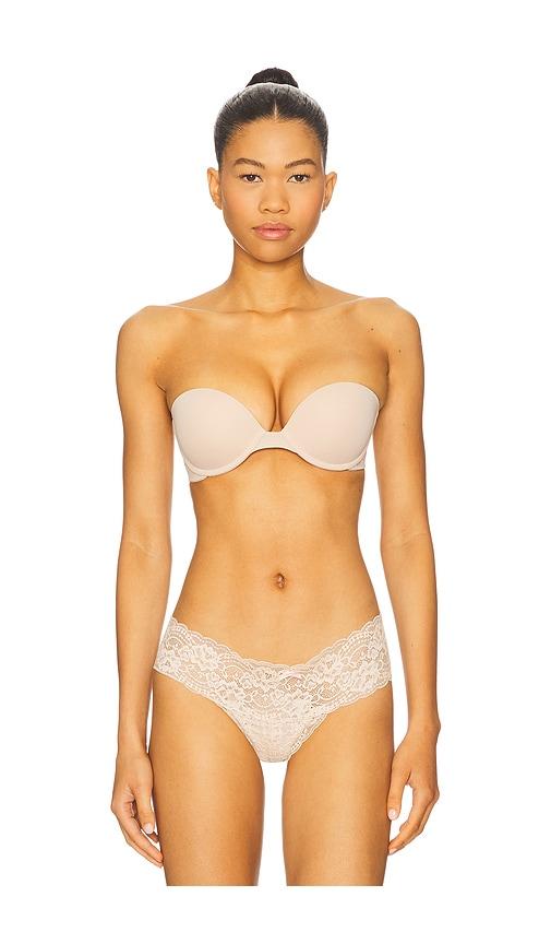 skarlett blue breathless strapless plunge bra in nude.