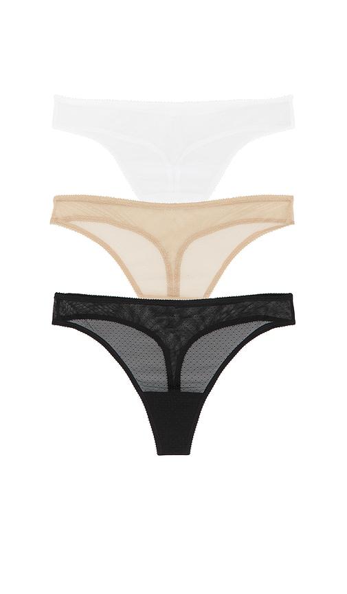 skarlett blue jolie lacy thong 3-pack in neutral.