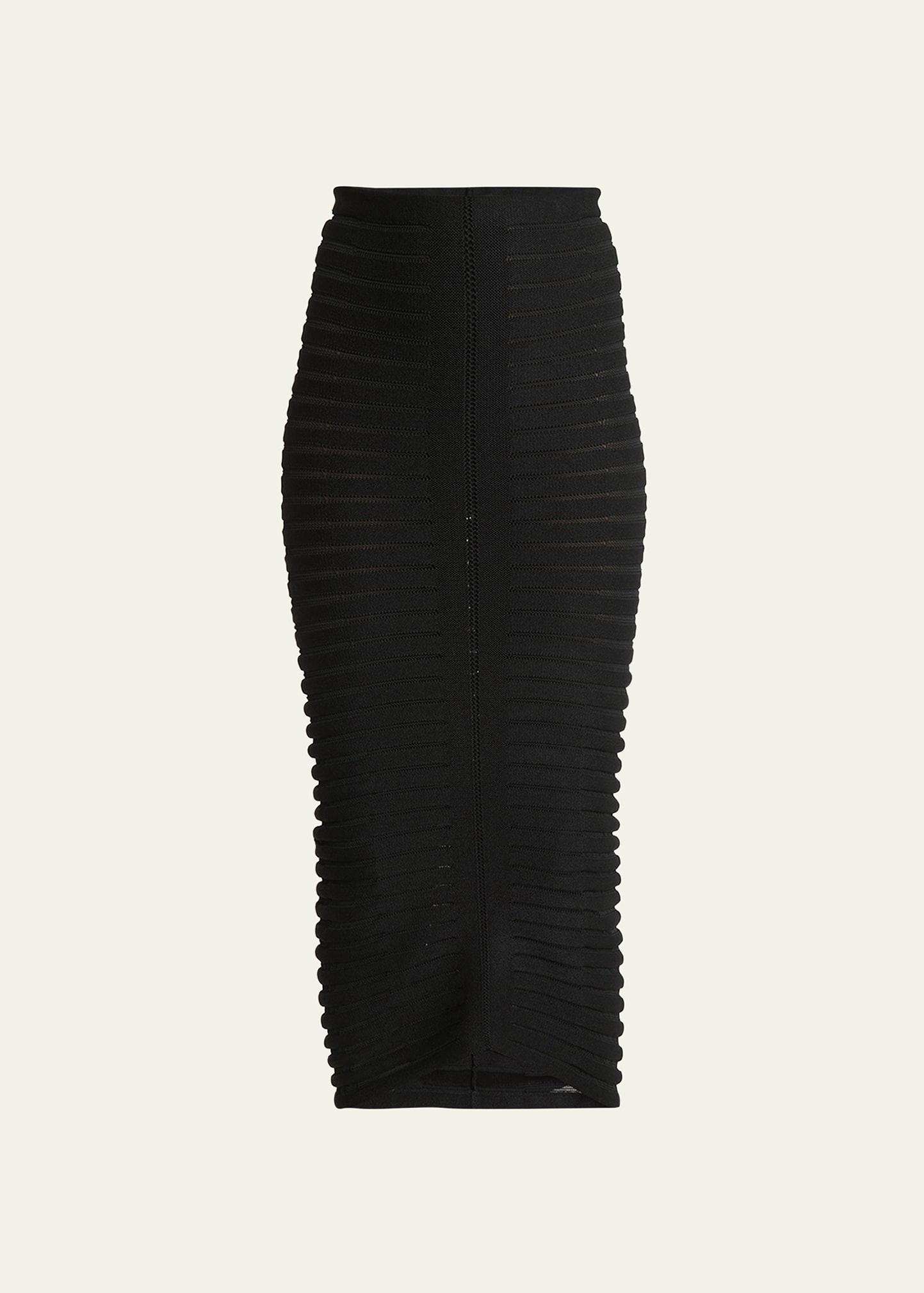 skeleton pencil midi skirt