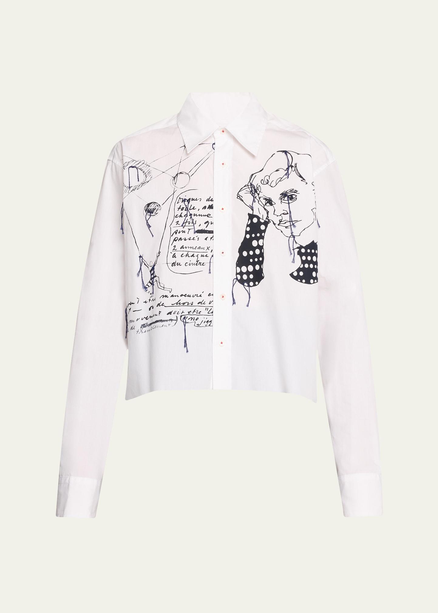sketchy cropped classic shirt
