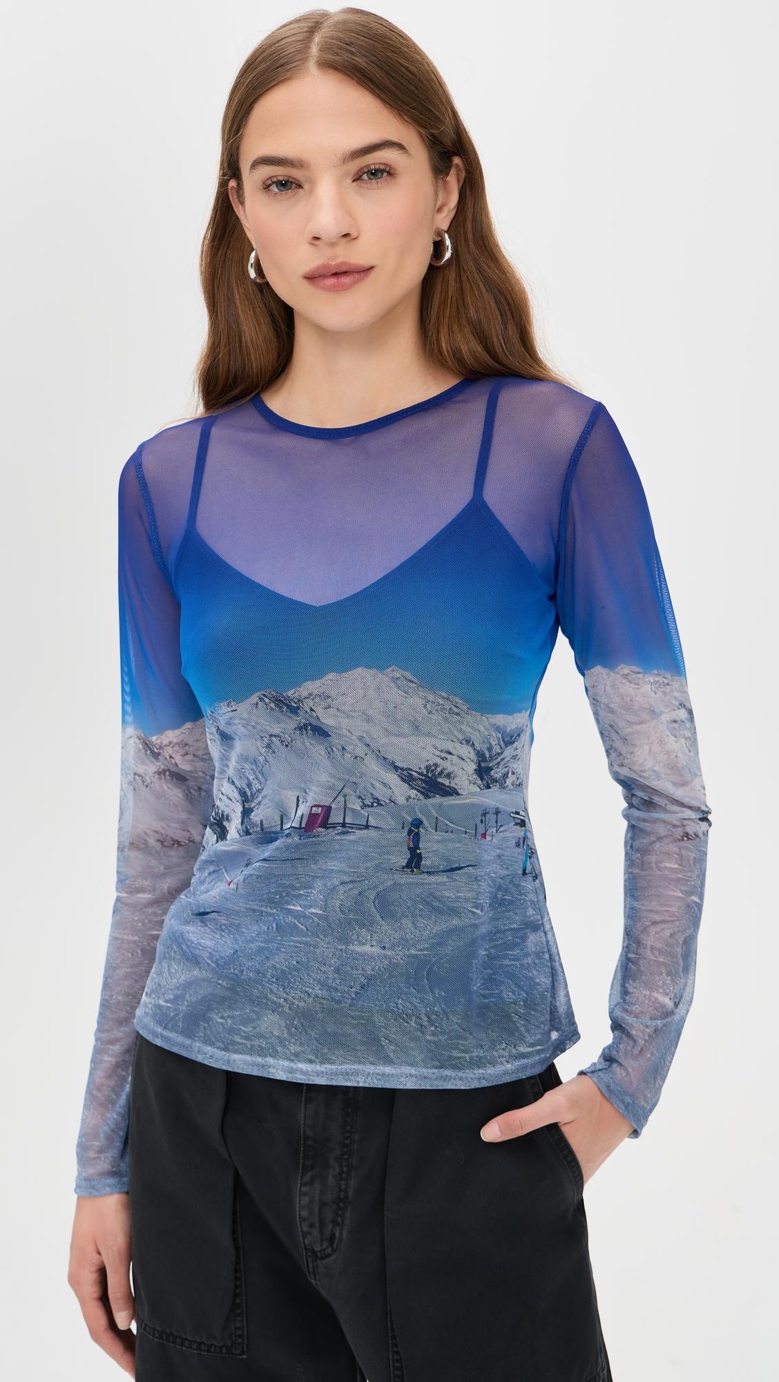ski slopes mesh long sleeve top