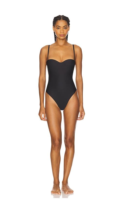 skims body molded underwire bodysuit in black.