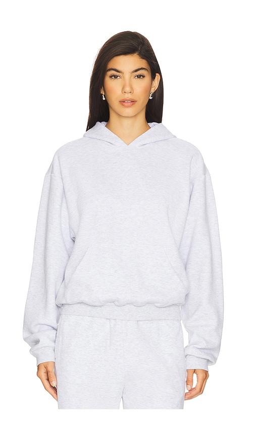 skims cotton fleece classic hoodie in light grey.