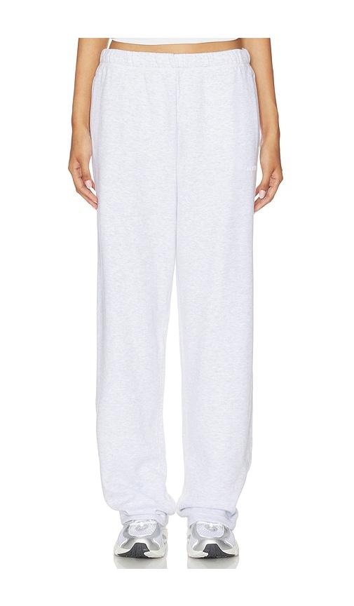 skims cotton fleece classic straight leg pant in light grey.
