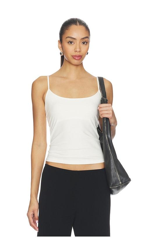 skims cotton jersey cami in ivory.