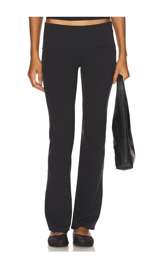 skims cotton jersey foldover pant in black.
