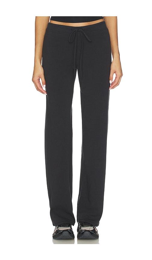 skims cotton jersey straight leg pant in black.
