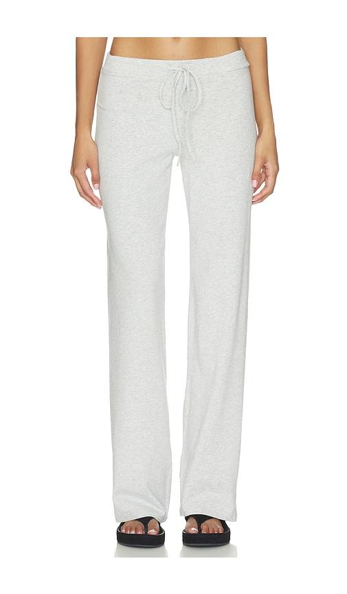 skims cotton jersey straight leg pant in grey.