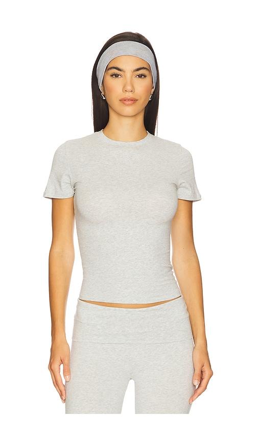 skims cotton jersey t-shirt in light grey.