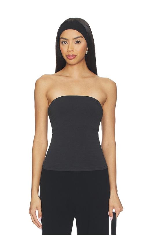 skims cotton jersey tube top in black.
