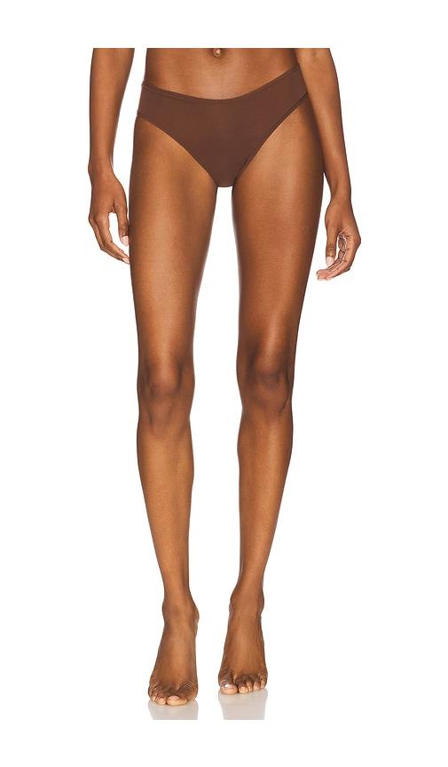 skims fits everybody cheeky brief in chocolate.