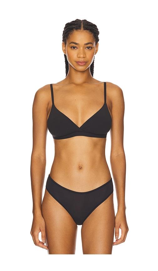 skims fits everybody crossover bralette in black.