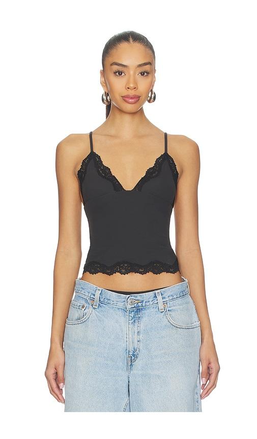 skims fits everybody lace triangle cami in black.