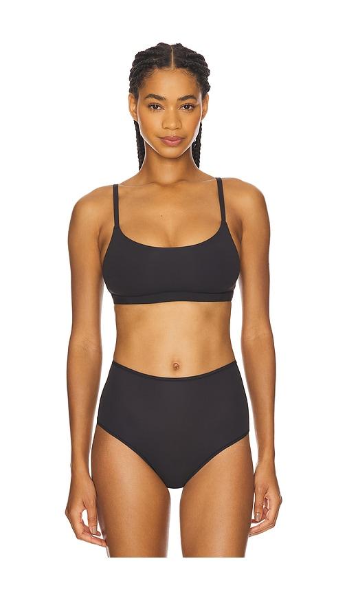 skims fits everybody scoop bralette in black.