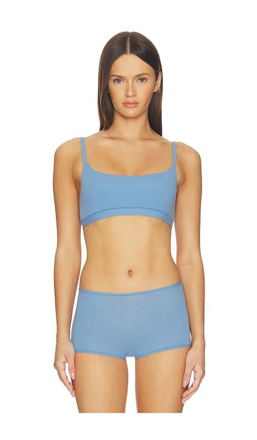 skims fits everybody scoop neck bralette in slate.