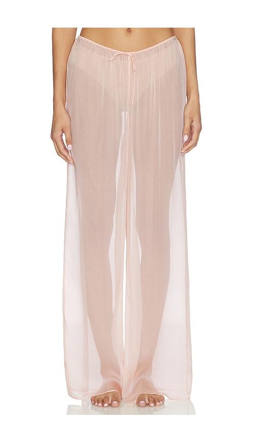 skims romance wide leg pants in pink.