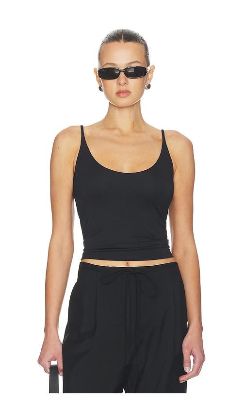 skims smooth layers skimpy strap cami in black.