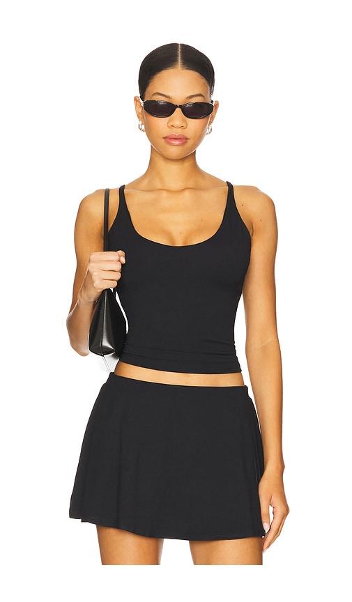 skims smooth lounge skimpy strap cami in black.